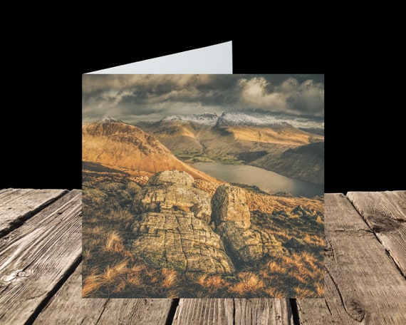 Scafell Pike from Middle Fell, Lake District - Greeting Card