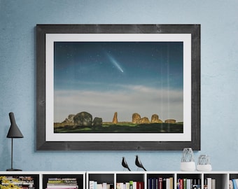 Vale of Eden Fine Art Photograph • Comet A3 over Long Meg and Her Daughters • Unframed Print