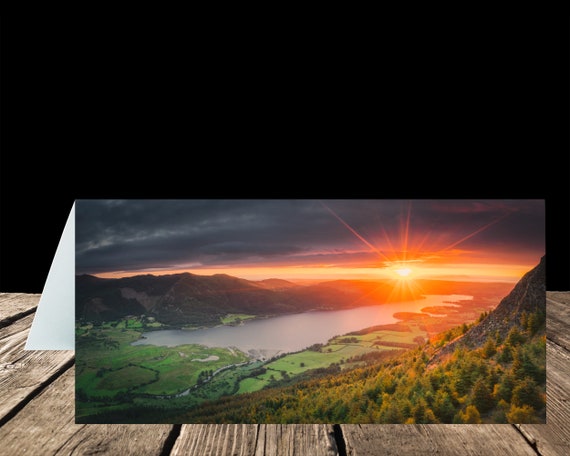 Bassenthwaite Lake from Dodd Wood, Lake District - Greeting Card