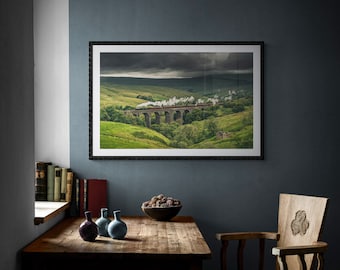 Settle & Carlisle Railway Fine Art Photograph • Alberta crosses Dent Head Viaduct • Unframed Print