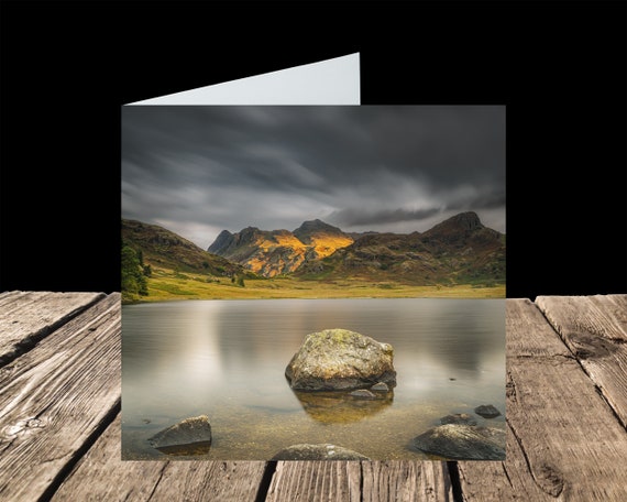 The Langdale Pikes from Blea Tarn, Lake District - Greeting Card