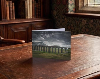 Settle & Carlisle Railway Greeting Card • Flying Scotsman at Ribblehead Viaduct