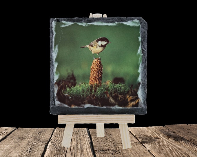 Coal Tit I - Rock Slate Coaster