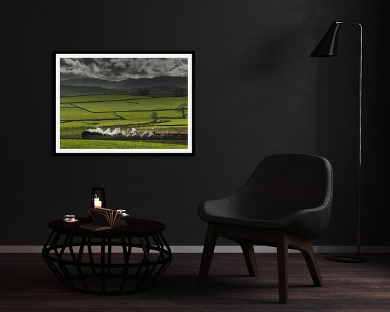 Sir Nigel Gresley passes The Lake District, West Coast Main Line, Cumbria - Photographic Print