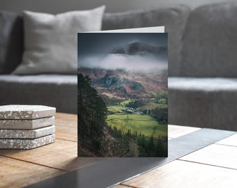 Lake District Greeting Card • Watson's Dodd and Castle Rock beyond Bridge End Farm
