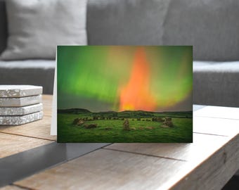 Lake District Greeting Card • Aurora Borealis at Sunkenkirk