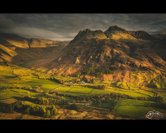 The Langdale Pikes & Mickleden, Lake District - Photographic Print