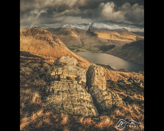 Scafell Pike from Middle Fell, Lake District - Photographic Print