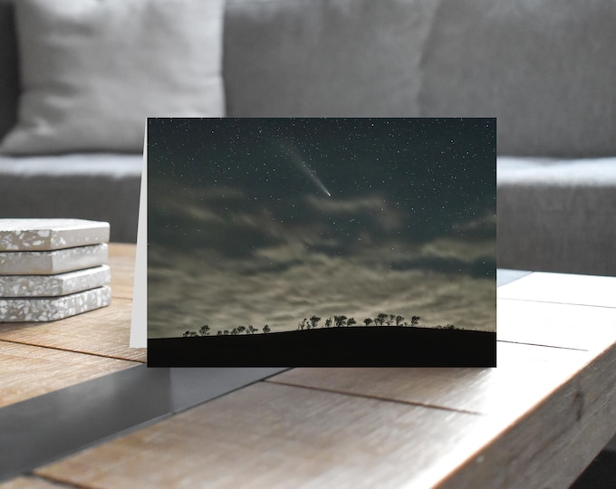 Lake District Greeting Card • Comet Tsuchinshan–ATLAS over Lowthwaite
