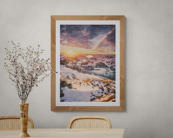 Lake District Fine Art Photograph • Rydal Water and Windermere beyond Nab Scar • Unframed Print