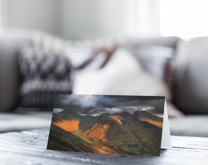 Lake District Greeting Card • Great Gable & Scafell Pike surround Wasdale Head