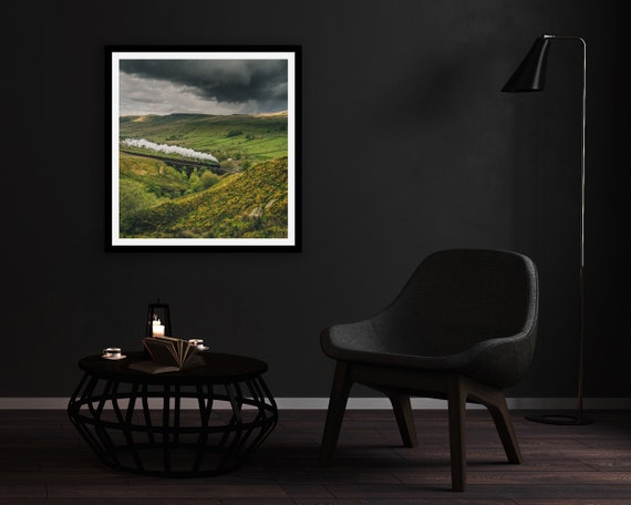 60163 Tornado crosses Ais Gill Viaduct, Settle-Carlisle Railway - Photographic Print