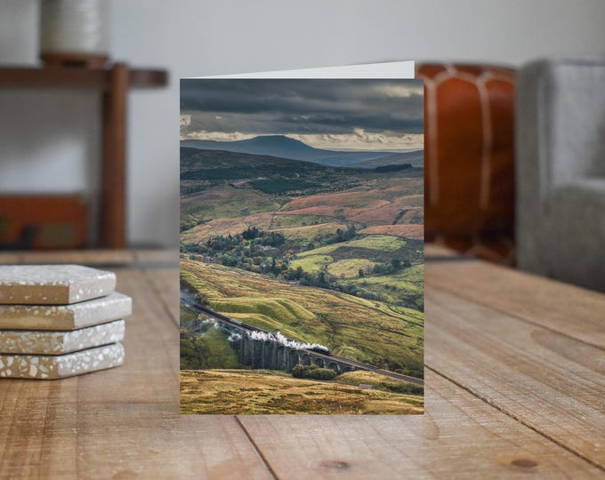 Settle & Carlisle Railway Greeting Card • The Hadrian crosses Arten Gill Viaduct