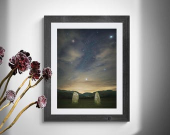Lake District Fine Art Photograph • Sirius, Mars and Jupiter over Castlerigg Stone Circle • Unframed Print
