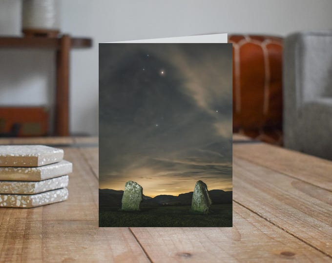 Lake District Greeting Card • Mars over Castlerigg Stone Circle