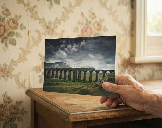 Settle & Carlisle Railway Greeting Card • Flying Scotsman powers over Ribblehead Viaduct