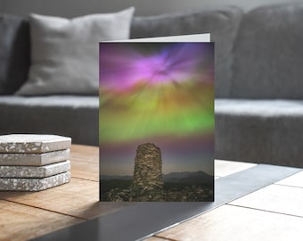 Lake District Greeting Card • Aurora Corona above Dale Head
