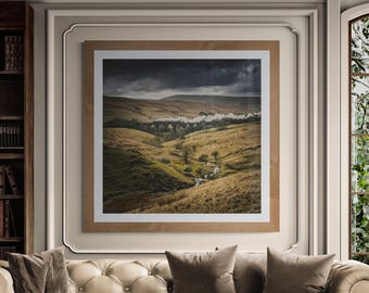 Settle & Carlisle Railway Fine Art Photograph • Scots Guardsman crosses Dent Head Viaduct • Unframed Print