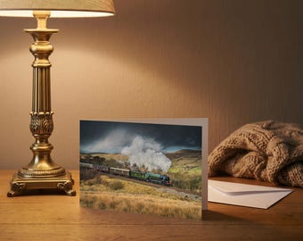 Settle & Carlisle Railway Greeting Card • Tornado storms through Mallerstang
