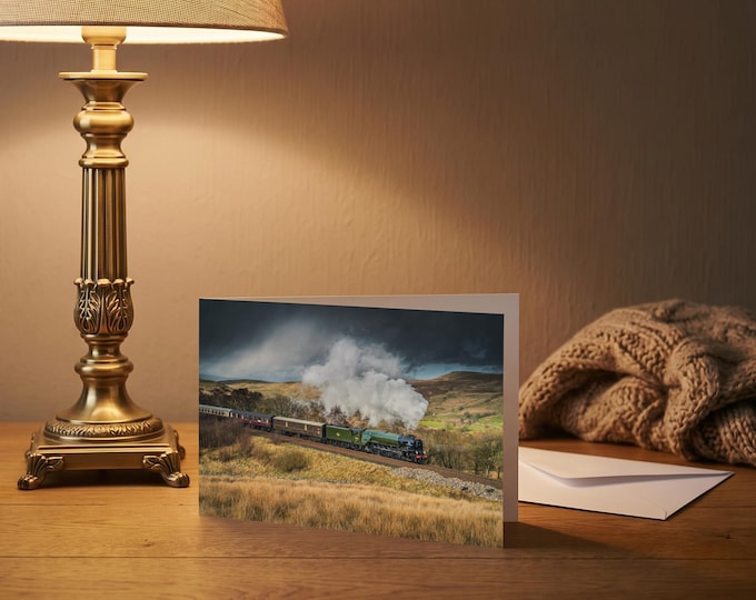 Settle & Carlisle Railway Greeting Card • Tornado storms through Mallerstang