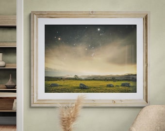 Yorkshire Dales Fine Art Photograph • Mars, Jupiter and Orion over Gamelands Stone Circle • Unframed Print