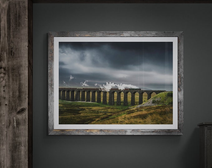 Settle & Carlisle Railway Fine Art Photograph • The Dalesman crosses Ribblehead Viaduct • Unframed Print