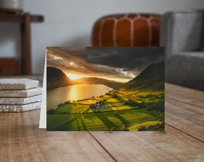Lake District Greeting Card • Crummock Water & Rannerdale Farm