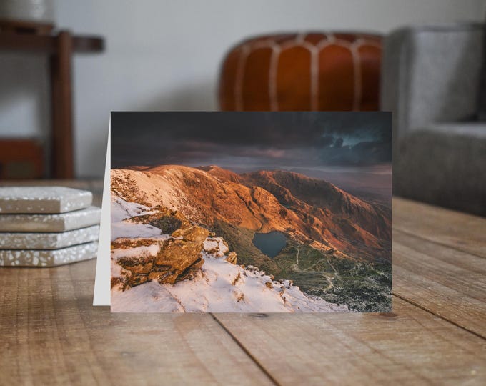 Lake District Greeting Card • Low Water below Coniston Old Man