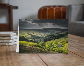 Settle & Carlisle Railway Greeting Card • Dent Head Viaduct