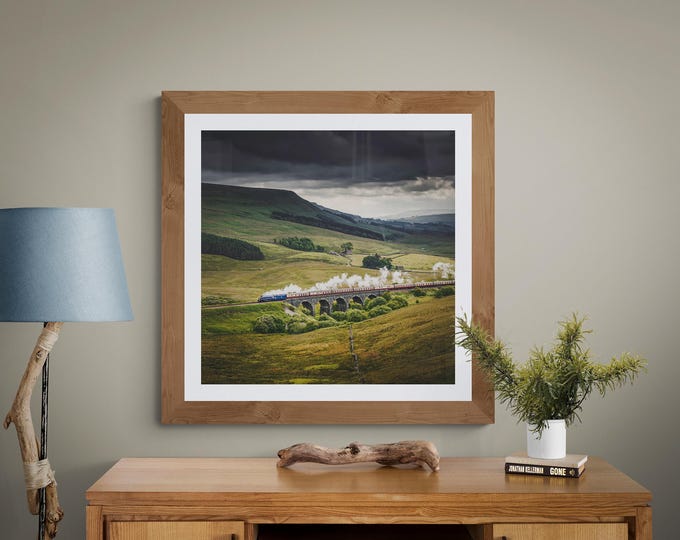 Settle & Carlisle Railway Fine Art Photograph • Sir Nigel Gresley crosses Lunds Viaduct • Unframed Print