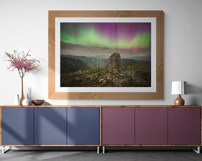 Lake District Fine Art Photograph • Aurora Borealis from Dale Head • Unframed Print