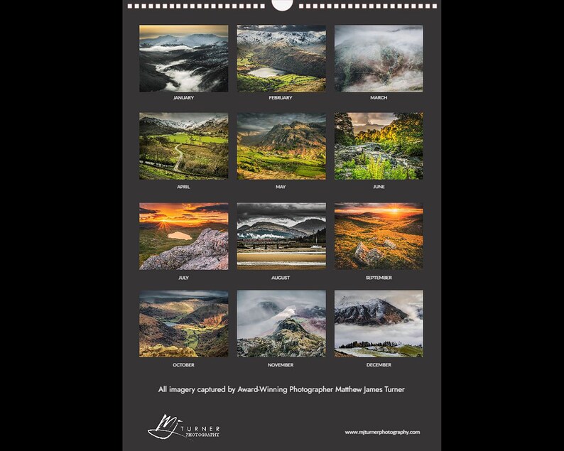 Lake District 2024 Calendar Wall Planner A3 Wall Calendar Scenic