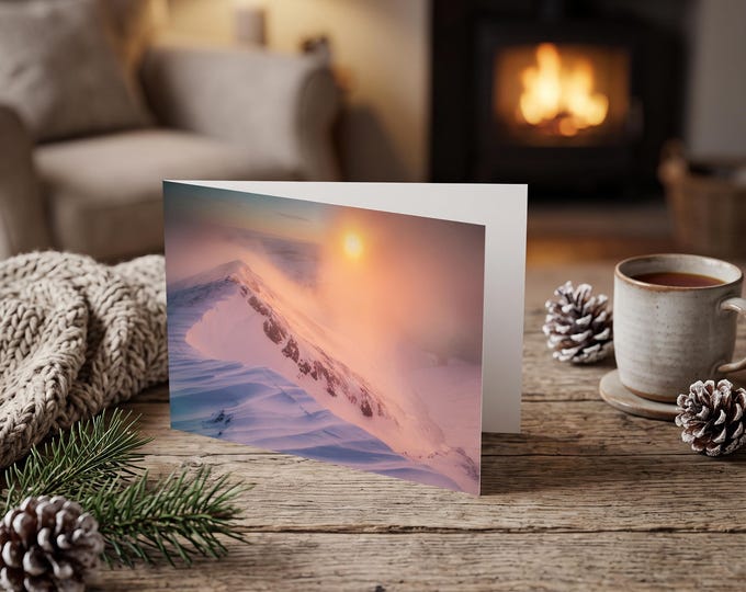 Lake District Greeting Card • Frozen Fire on Blencathra