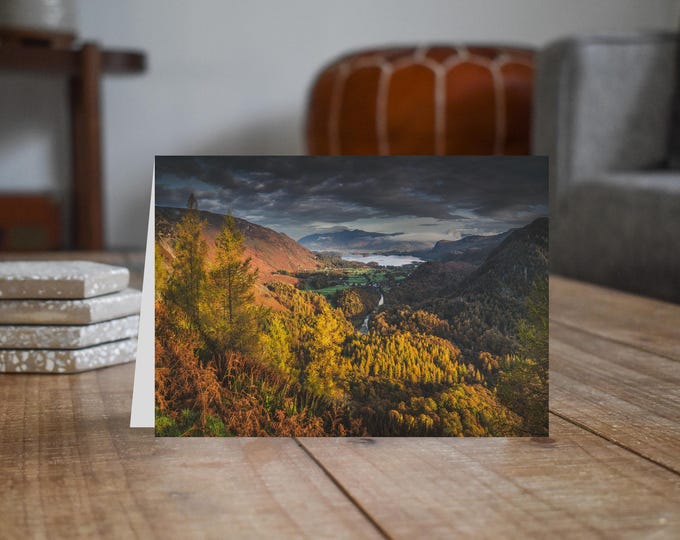 Lake District Greeting Card • Derwentwater from Castle Crag