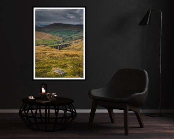 Aye Gill Pike beyond Arten Gill Viaduct, Settle-Carlisle Railway - Photographic Print