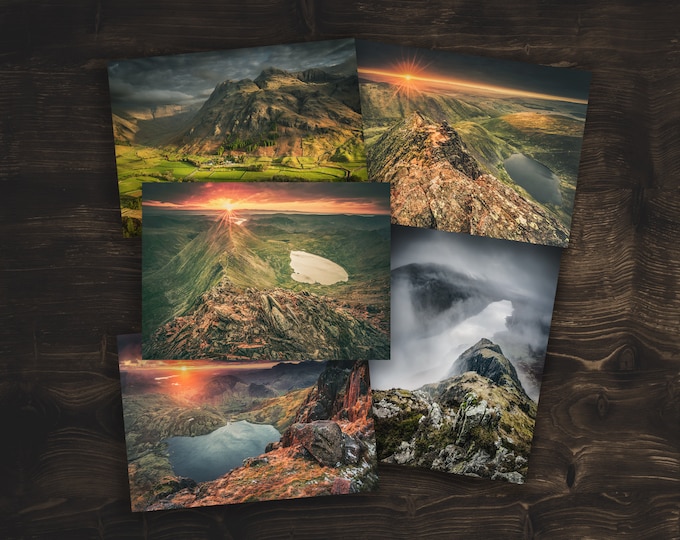 Lake District Greeting Card Set • Mountain Scenes Collection • 5 Pack with Envelopes / Blank Inside