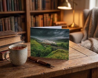 Settle & Carlisle Railway Greeting Card • Northern Belle crosses Ais Gill Viaduct