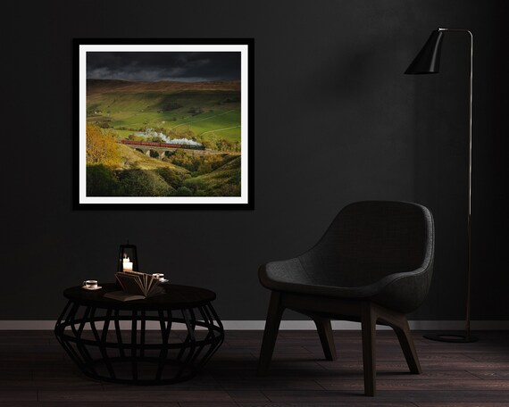 British India Line crossing Ais Gill Viaduct, Settle-Carlisle Railway - Photographic Print