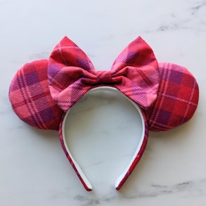 Beere Pink Karierte Ohren