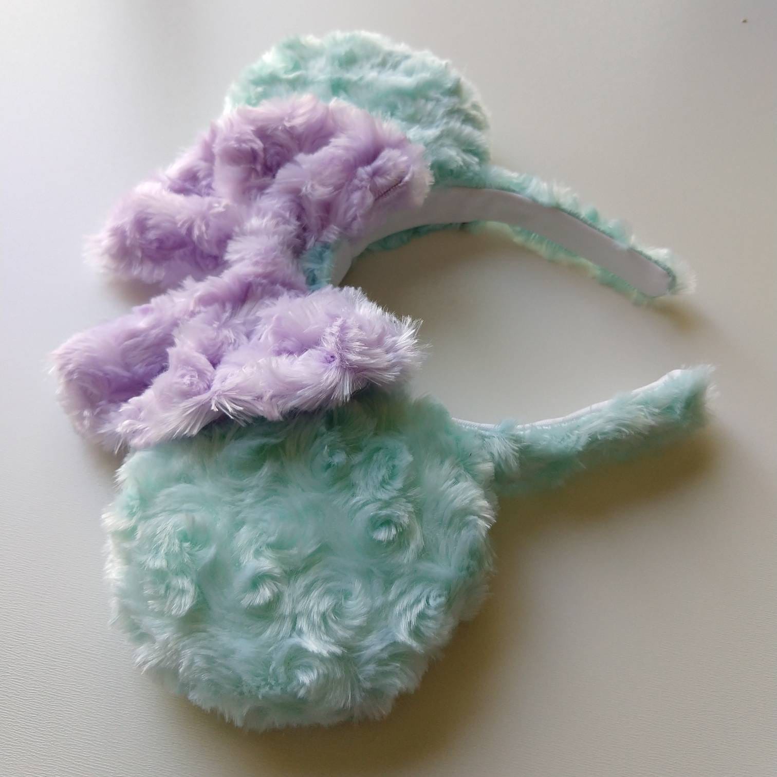 Wish Upon Magic Fluffy Mint and Lavender Disney Ears Headband Disney Lilac Ears Headband – My Magical WDW Shopper main image 4