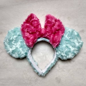 Mint and Pink Fuzzy Ears