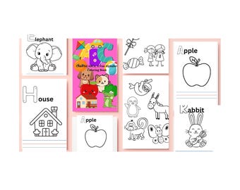 ABC Coloring Book for Kids, 40 Printable Alphabet Coloring Pages, Learn Letters A–Z, Preschool Worksheets, Instant Digital Download PDF