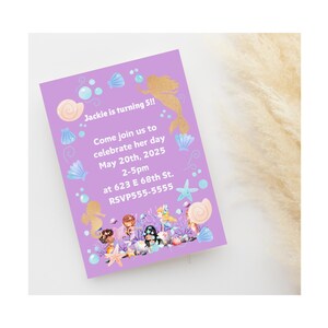Mermaid Birthday Invitation | Editable Digital Download | Under the Sea Party Invite | Girls Birthday Party Printable