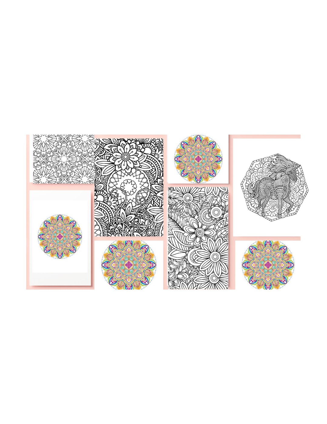 Mindful Mandala & Geometric Coloring Pages Adult Relaxation Prints ...