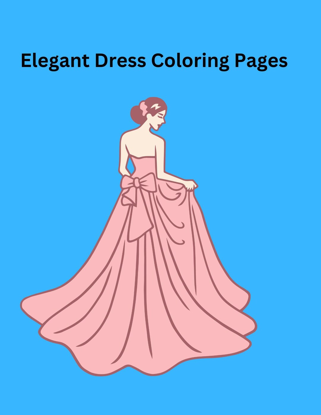 Fashion Dress Coloring Sheets, Coloring Pages for Adults and Kids Etsy