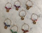 wine charm rings, housewarming gift, hollywood theme party, drink accessory