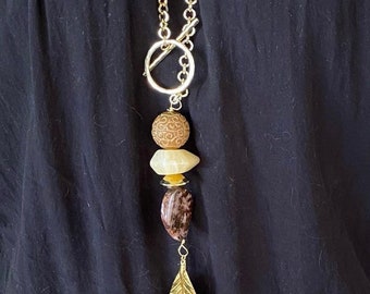 gold leaf pendant chain necklace for women