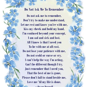 Alzheimer's Poems - Choice of 6 Alzheimer's Art Cards With Dementia ...