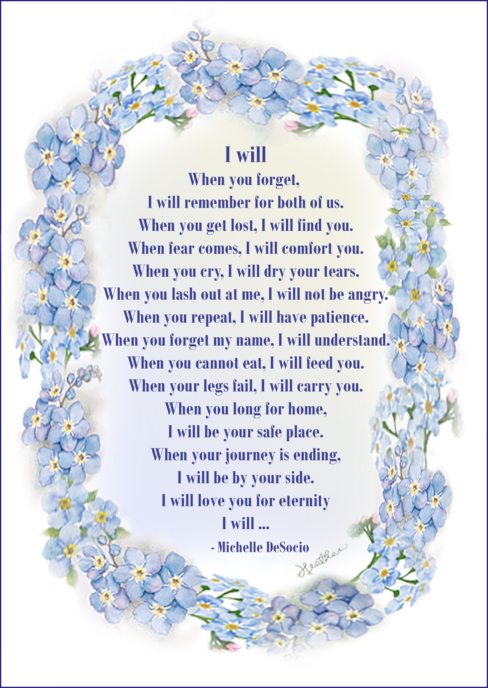 Alzheimer's Art Cards Choice of 5 Alzheimer's Poems. - Etsy