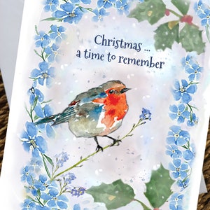 Alzheimer kerstkaarten: set van 5 kaarten. Kaarten voor liefdadigheidsdementie. 5 verschillende ontwerpen uit mijn vergeet-mij-niet-aquarelschilderijen.
